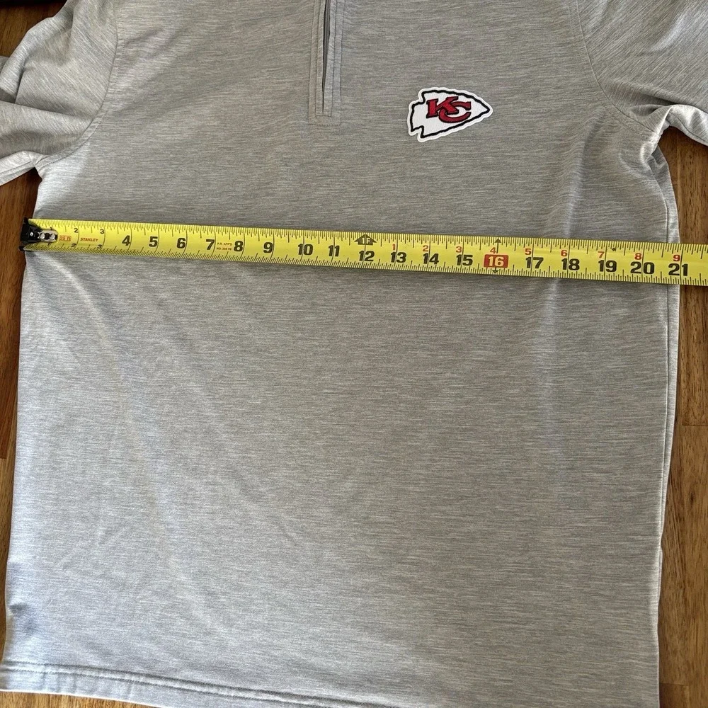 Kansas City Chiefs Antigua‎ 1/4 Zip Pullover Shirt Gray Men's M Gym Athleisure